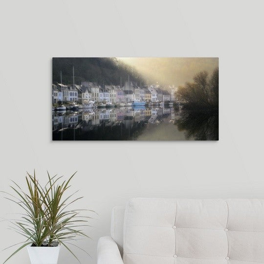 "Bretagne, Port Launay" Wrapped Canvas Art Print, 30"x15"x1.5"
