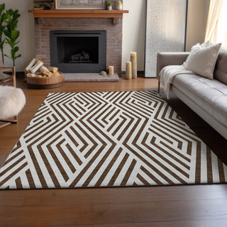 Premium Machine Washable Mayfield AMF550 Brown 10' x 14' Rug
