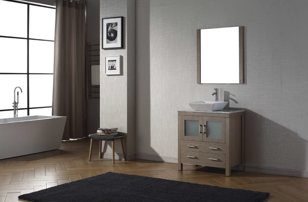 Dior 32" Single Bathroom Vanity Cabinet Set, Dark Oak, 31.5"