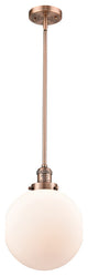 X-Large Beacon 1-Light Mini Pendant, Antique Copper, Matte White
