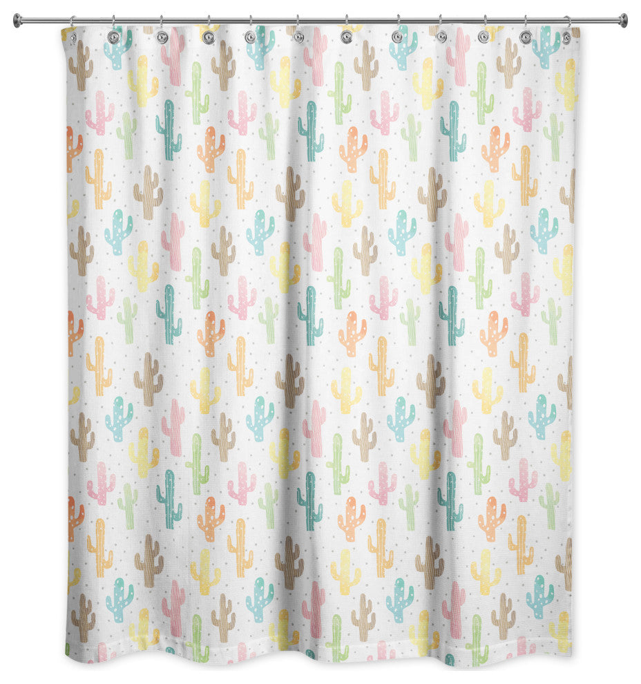 Colorful Cacti 71x74 Shower Curtain
