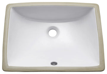 Undermount 20" Rectangular Vitreous China Sink, White