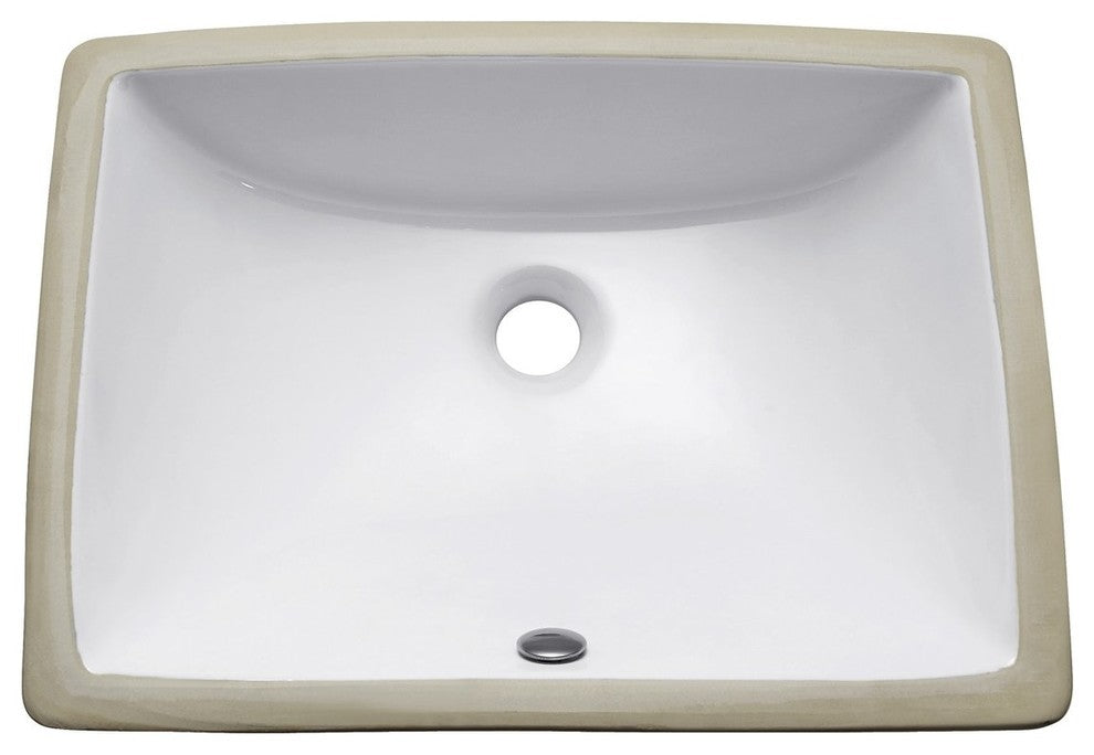 Undermount 20" Rectangular Vitreous China Sink, White