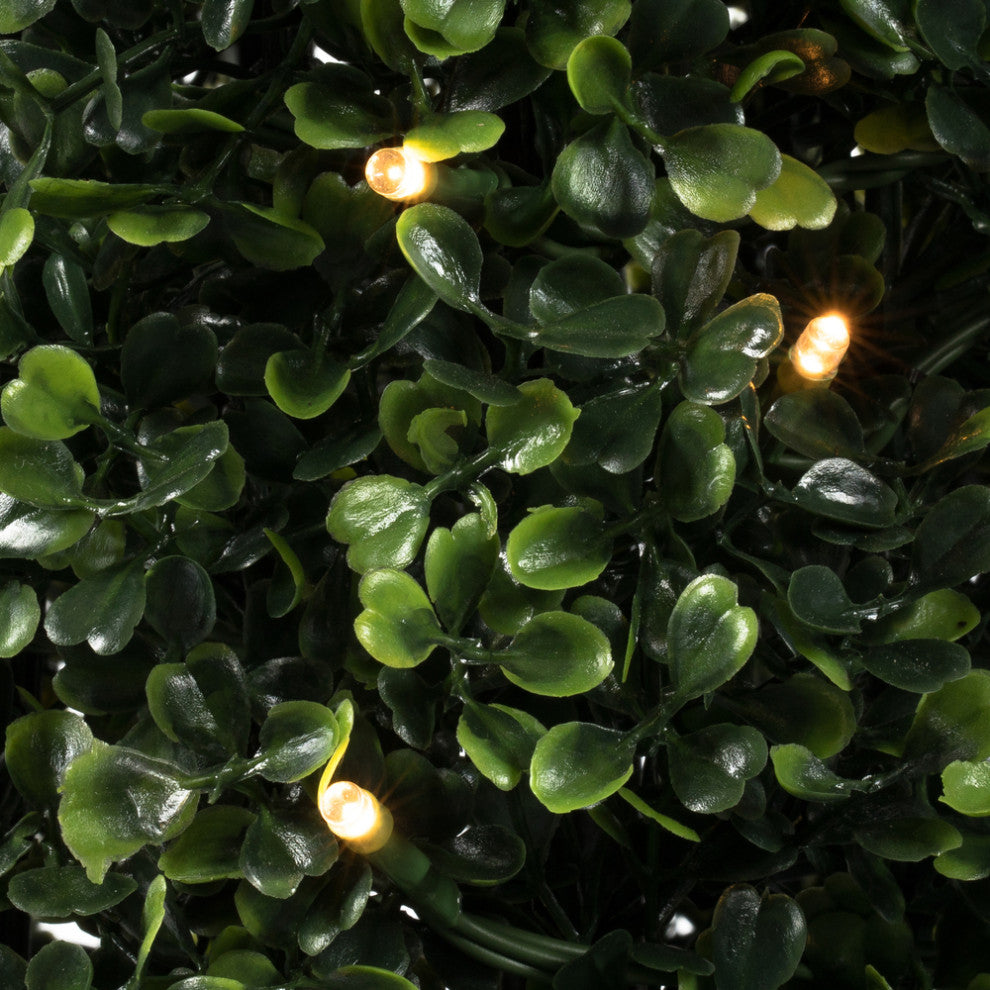 Vickerman Potted Green Boxwood Cone UV, White, 4'