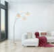 LumiereIII LED Arched Floor Lamp Double Layer Shade, Dimmer, Brushed Nickel, 80"