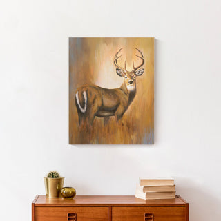 Painted Brown Buck 16x20 Canvas Wall Art
