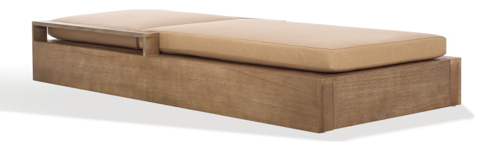 Safavieh Couture Lanai Wood Chaise Lounge Chair, Natural/Brown