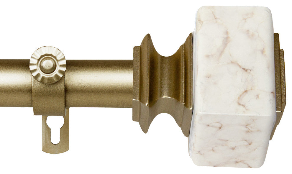 Aubree 1" Diameter Curtain Rod, Gold, 28-48"