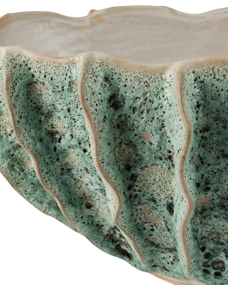 Sunken Boat Oval Green Bowl