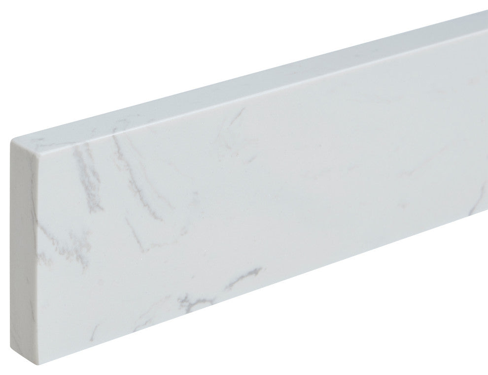 Engineered Stone Vanity Sidesplash, Aosta White