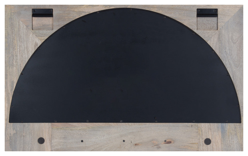 Andover Arch Mirror With Hooks, White 24x36