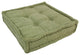 25" Square Corder Floor Pillow with Button Tufts, Sage Green