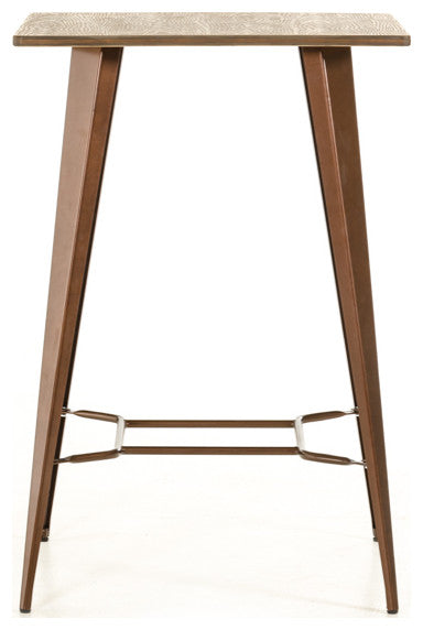 HomeRoots 41" Copper and Wood Bar Table