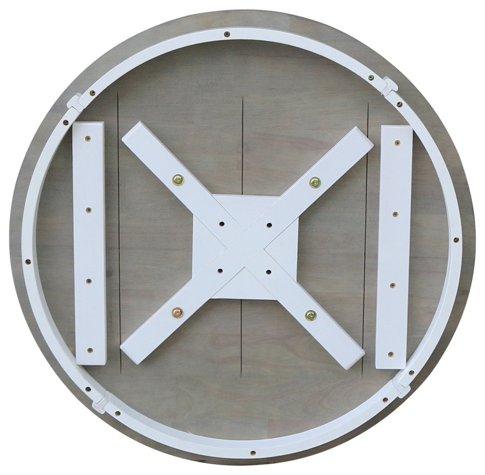 Round Top Pedestal Table, White/Heather Gray, 30" Round