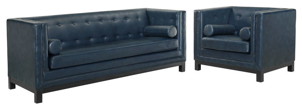 Modway Imperial 2 Piece Living Room Set, Blue