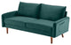 Teal Contemporary Velvet Sofa With Side Pockets