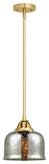 Large Bell Mini Pendant, Satin Gold, Silver Plated Mercury