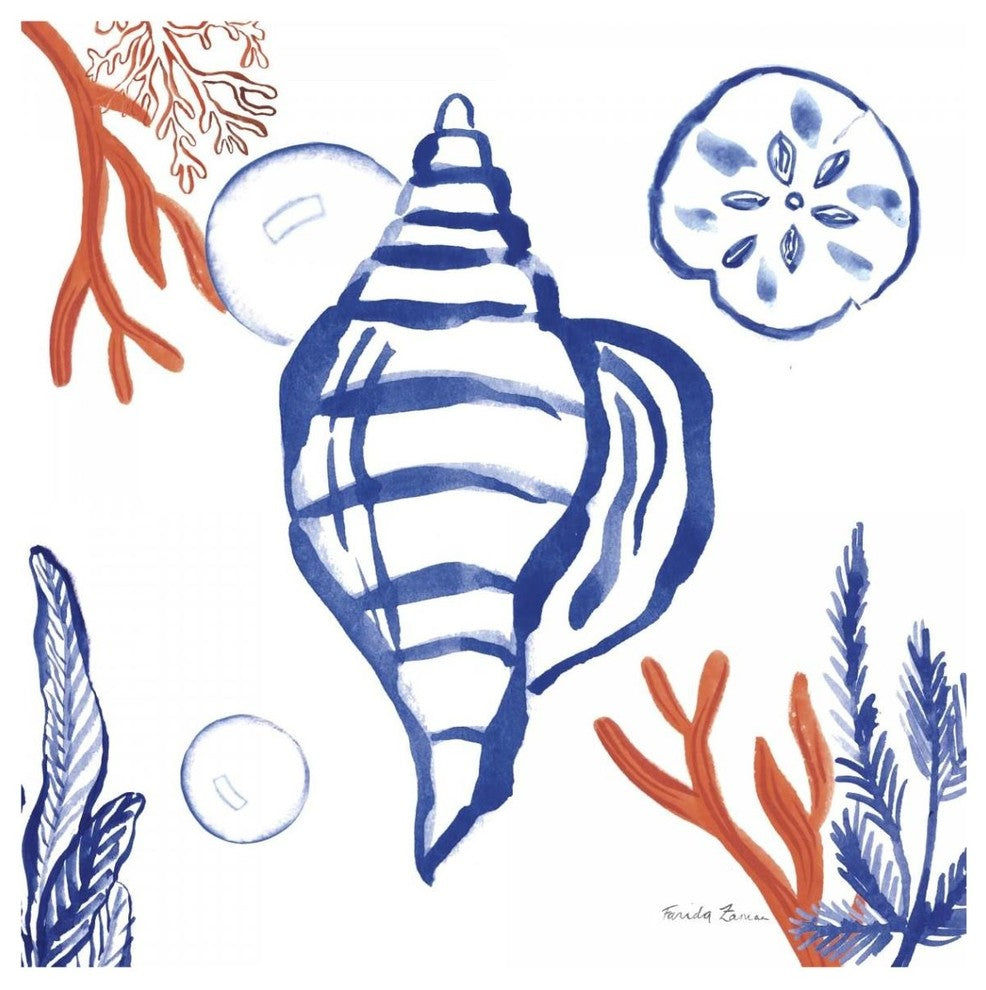 "Coastal Jewels II" Digital Paper Print by Farida Zaman, 42"x42"