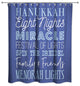 Hanukkah Words Shower Curtain, 71"x74"