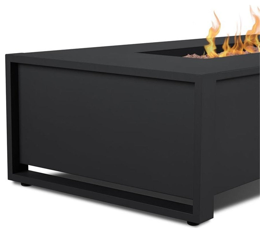 Real Flame Keenan 52" x 26" Aluminum Propane Fire Table in Black