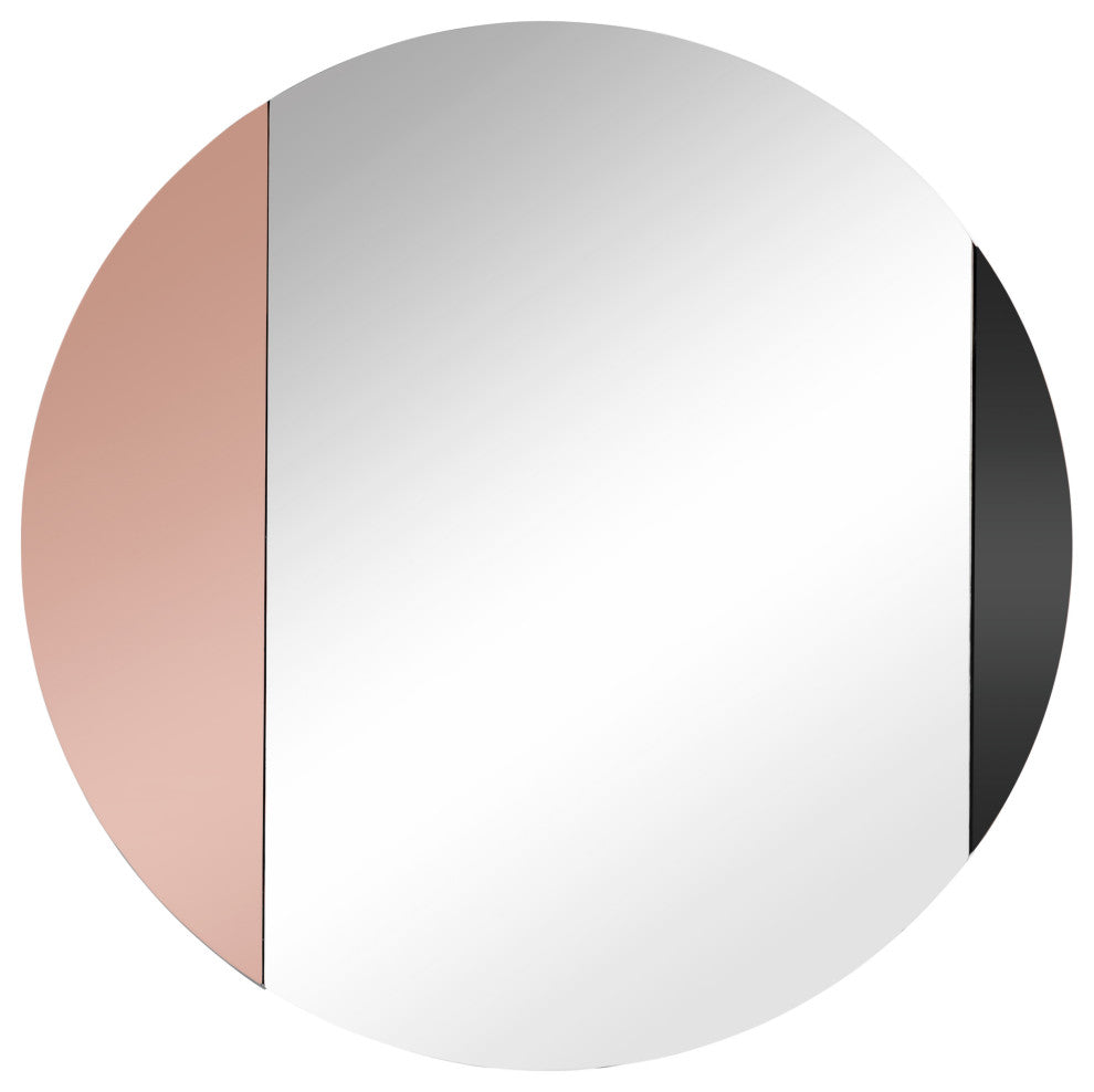 Alpha Accent Mirror, Black, Rose Gold, 24"