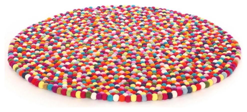 Original Larry Felt Ball Rug, 5'