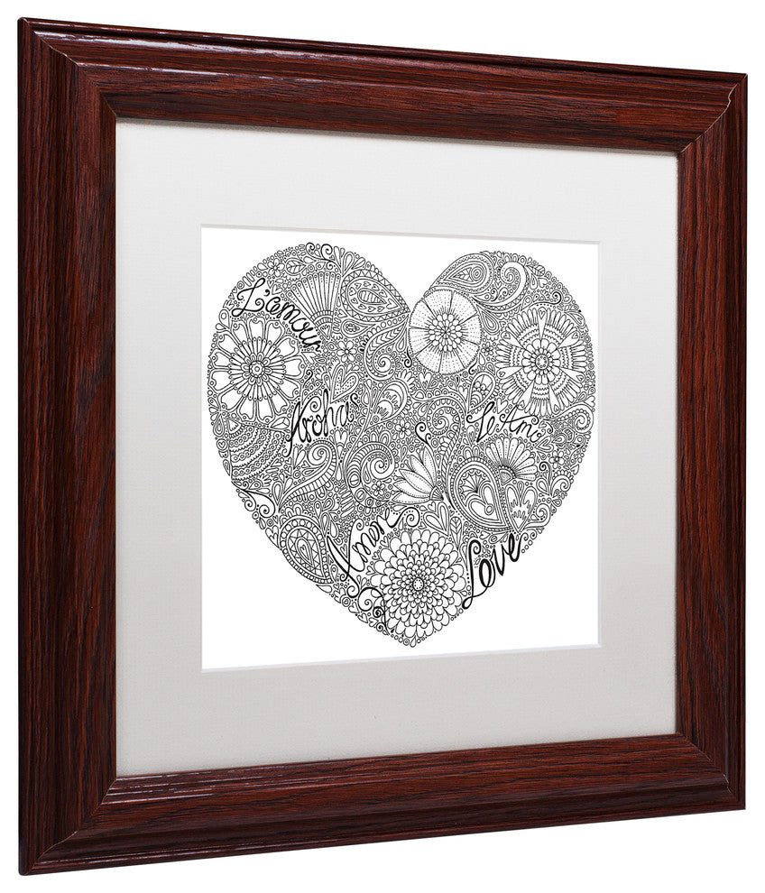 Hello Angel 'Love Heart' Art, Wood Frame, White Mat, 11x11