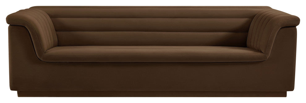Cascade Upholstered Set, Brown, Velvet, Sofa