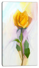 Rose With Green Leaves Painting, Large Floral Canvas Artwork, 16"x32"