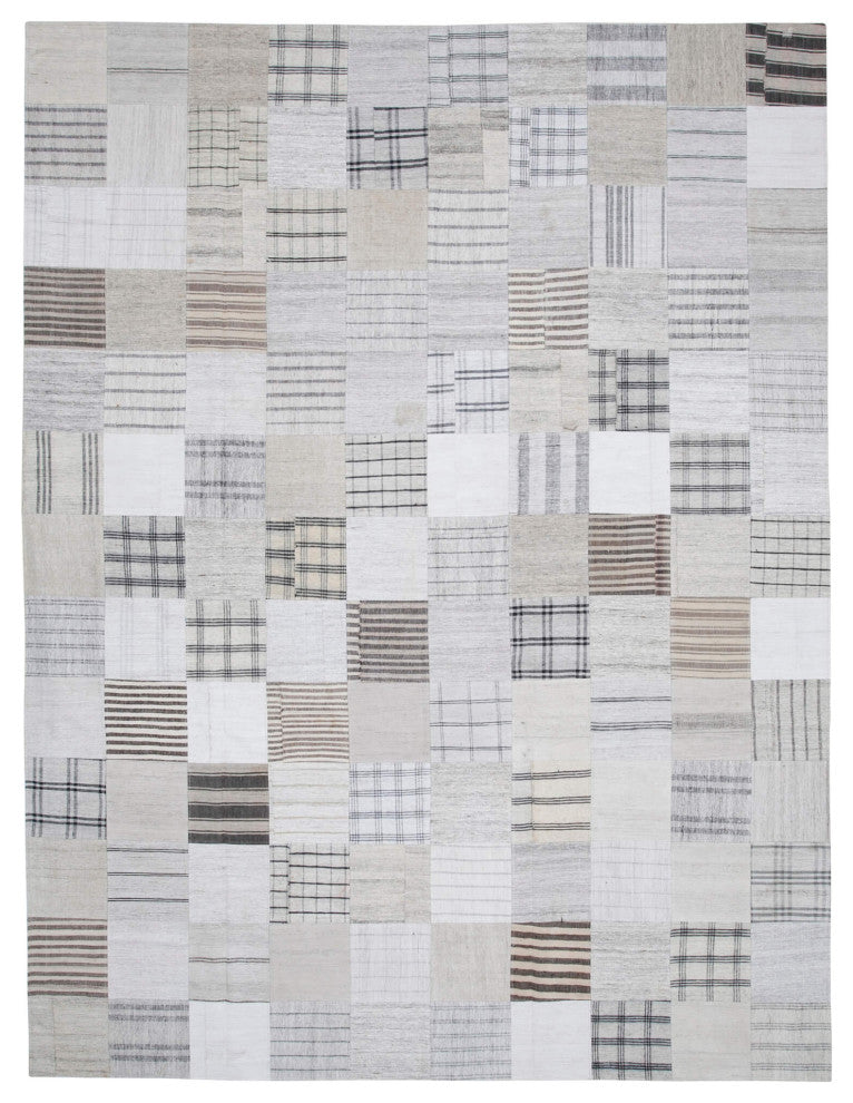 Rug N Carpet - Handmade Oriental 9' 11'' x 13' 1'' Rustic Patchwork Kilim Rug