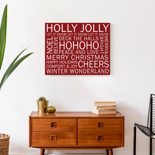 Christmas Sayings Red 2 16x20 Canvas Wall Art