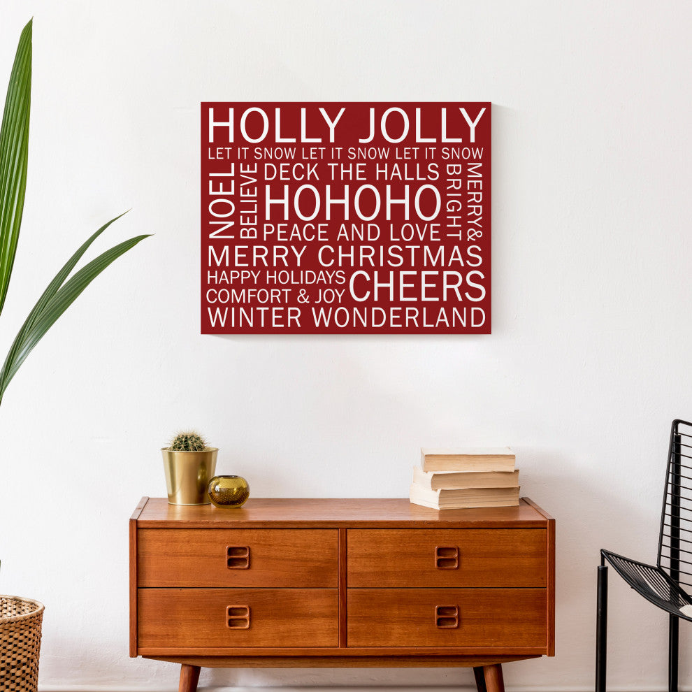 Christmas Sayings Red 2 16x20 Canvas Wall Art