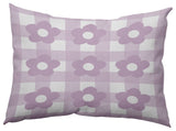 Flowers on Gingham Decorative Throw Pillow, Purple, 14"x20"