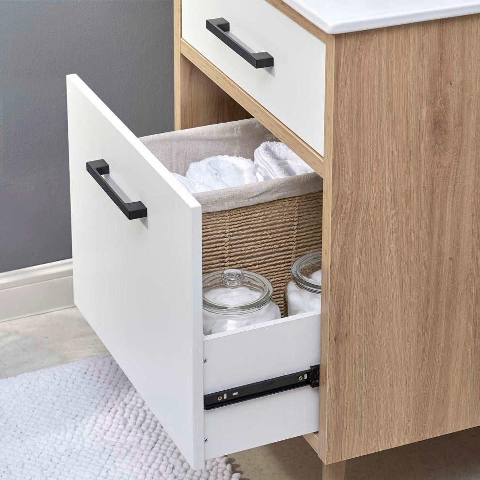 Maverick 24" Bathroom Vanity, White Oak