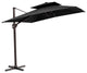 11' Black Polyester Round Tilt Cantilever Patio Umbrella With Stand