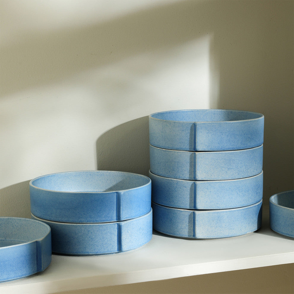 Stone Lain Bao Stoneware Pasta Bowl Set of 4, Blue