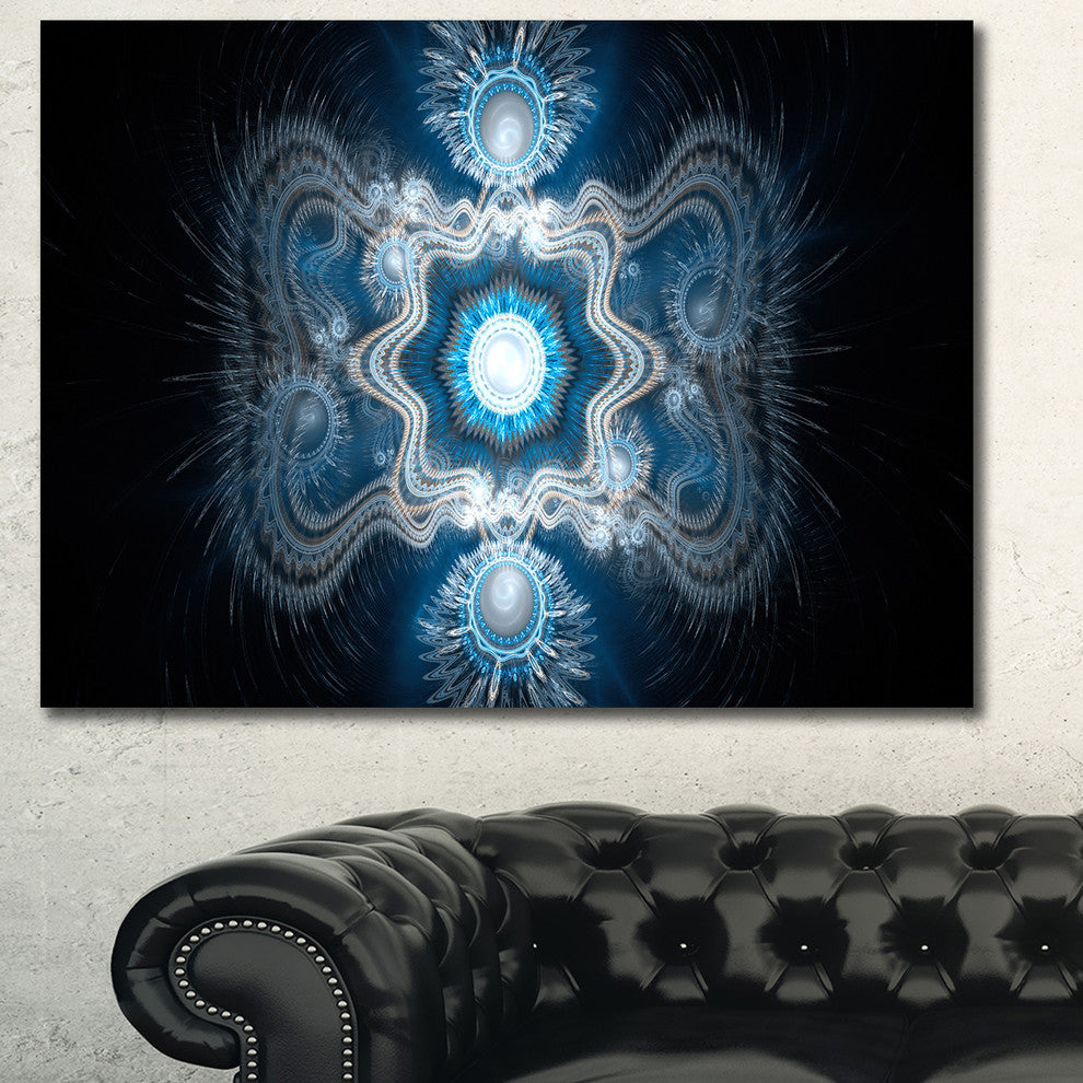 Cabalistic Clear Blue Texture, Oversized Abstract Canvas Art Print, 60x40