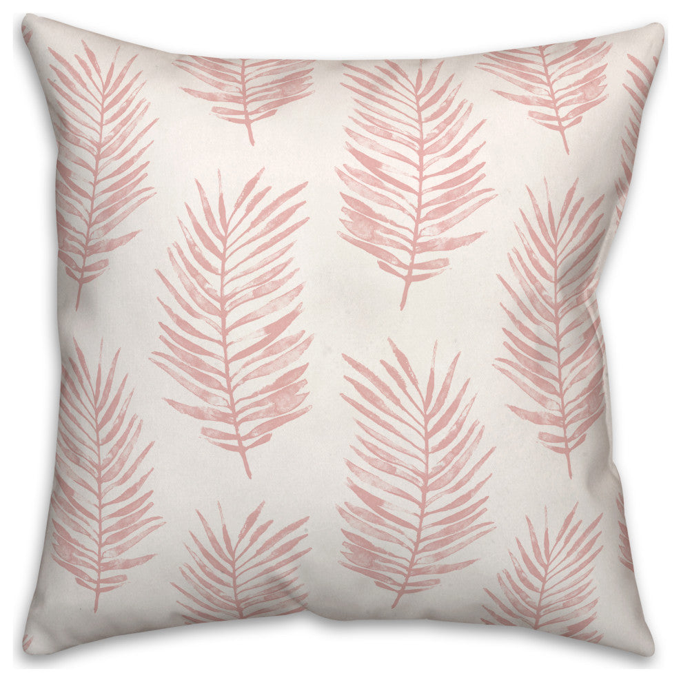 Pink Fern Leaves 20x20 Indoor/Outdoor Pillow