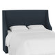 Wingback Headboard, Linen Navy, Queen