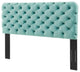 Tufted Headboard, Twin Size, Velvet, Blue, Modern Contemporary, Bedroom Master