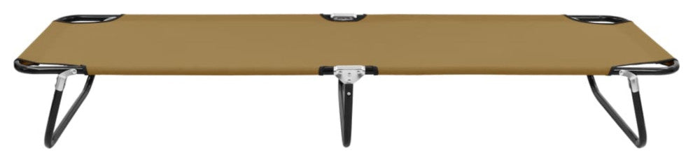 vidaXL Folding Sun Lounger Taupe Steel