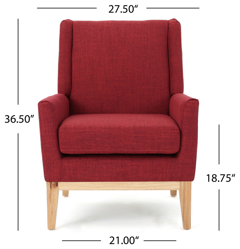 GDF Studio Maeve Red Fabric Accent Chair