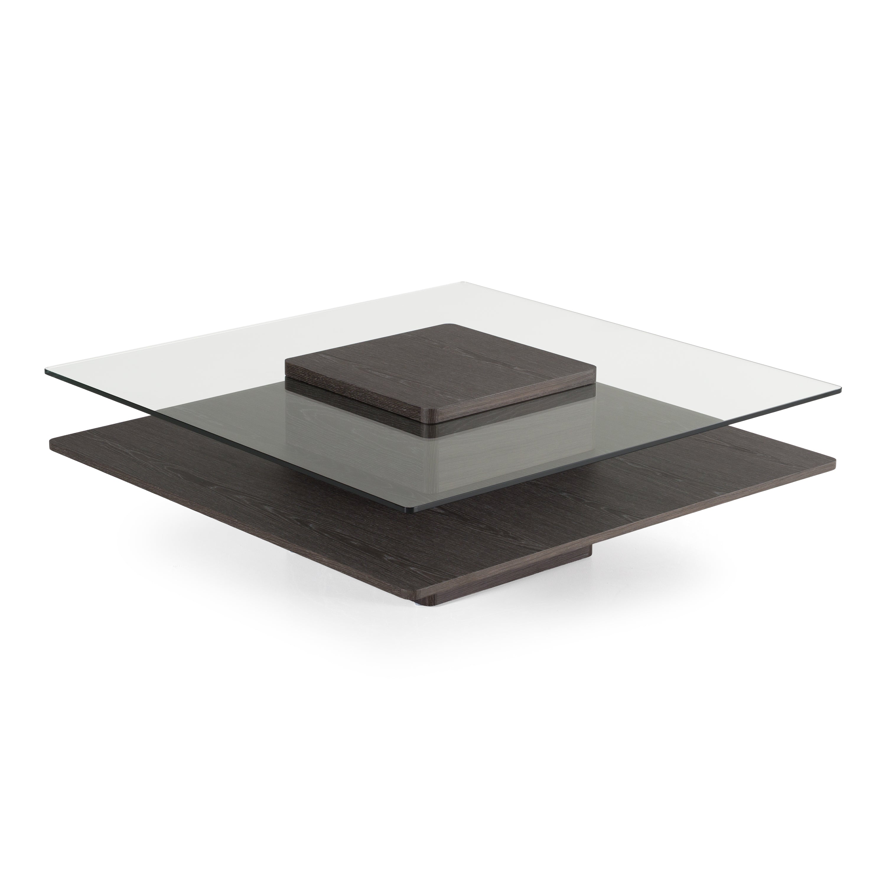 Modrest Clarion Modern Gray Elm and Glass Coffee Table