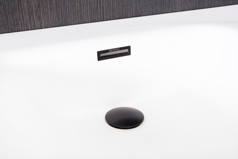 Ove Bath 66x30x25, Glossy, Matte Black Overflow