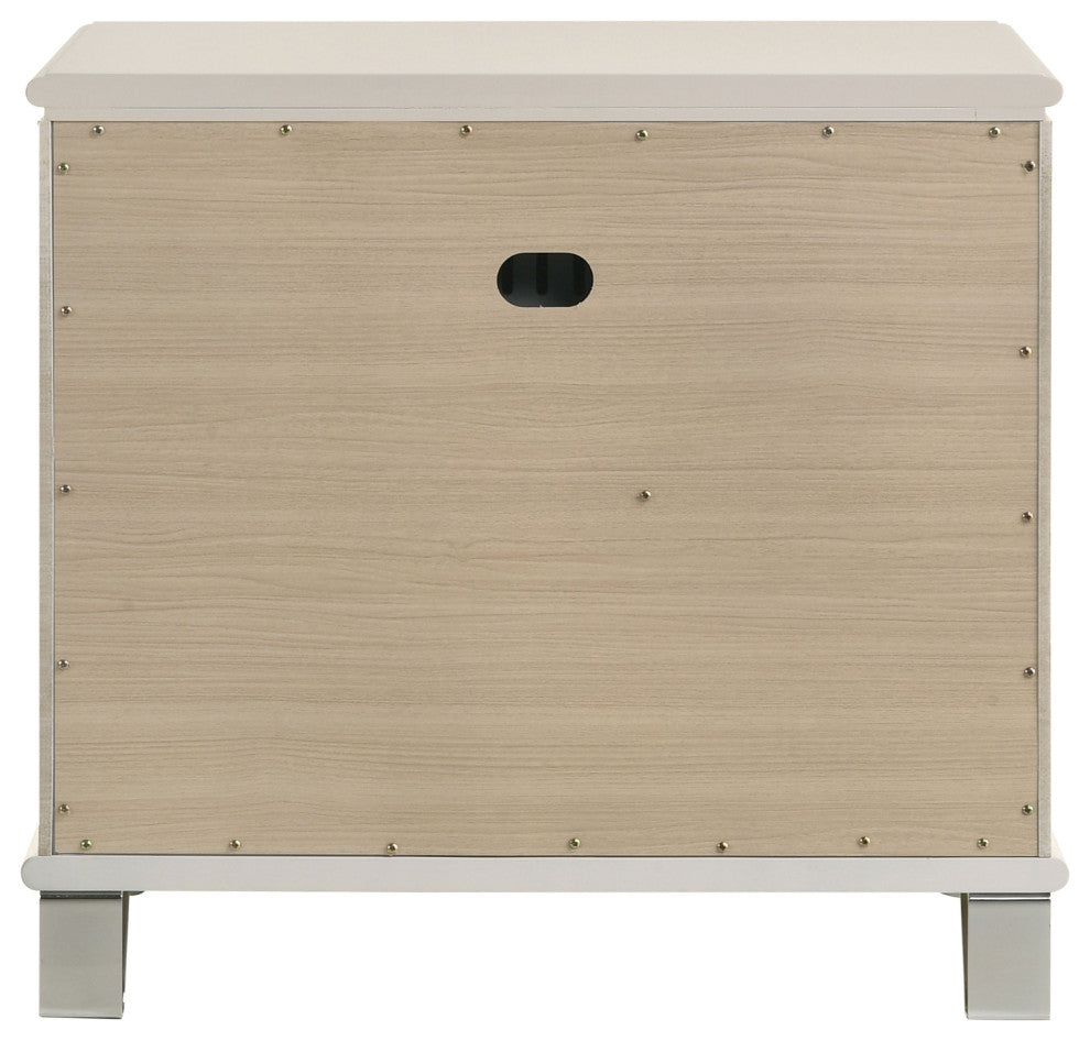 Olivia 2-drawer Nightstand Bedside Table Pearl White