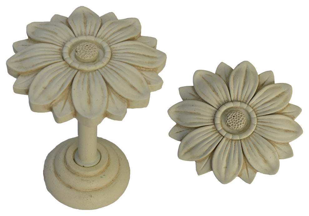 Urbanest Bloom Drapery Medallion, Ivory, Set of 2