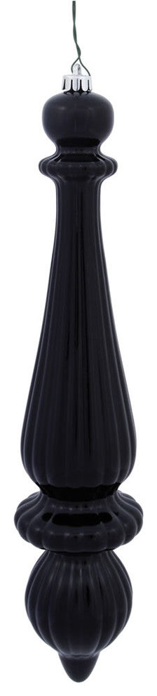 14" Black Shiny Finial Drop Uv Dril 2/Bg