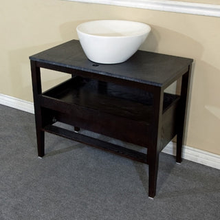 35.5" Single Sink Vanity, Wood, Black
