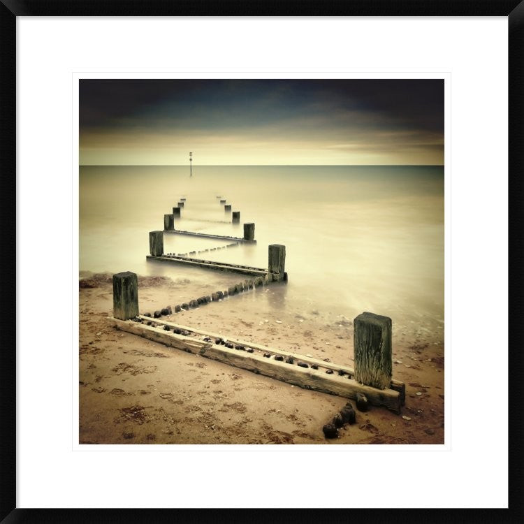 "Beach Memories" Framed Digital Print by Michael Oates, 26"x26"