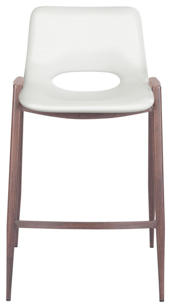 Desi Counter Stool, Set of 2 White/Walnut